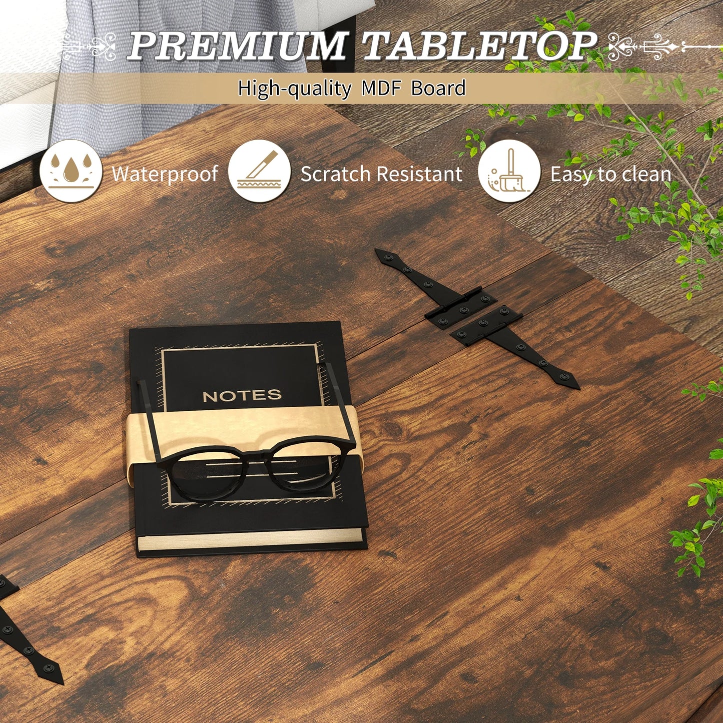 Coffee Table - Rustic Z-Shape Farmhouse Coffee Table