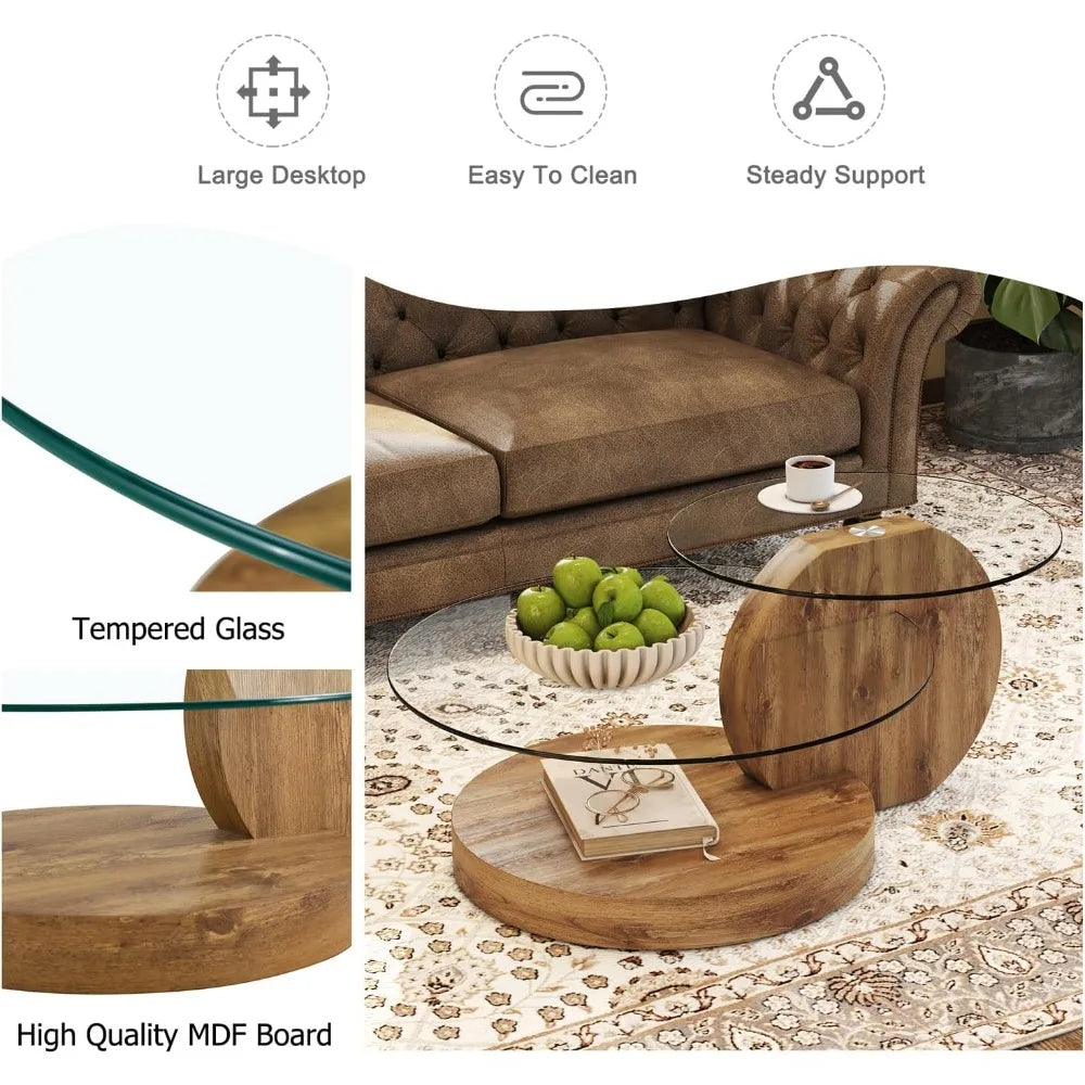 Coffee Table - Modern 3-Tier Glass Coffee Table