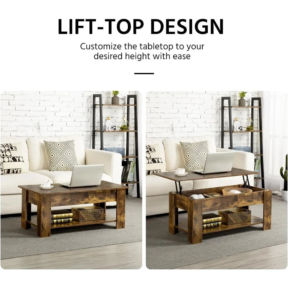 Coffee Table - Rustic Lift Top Coffee Table