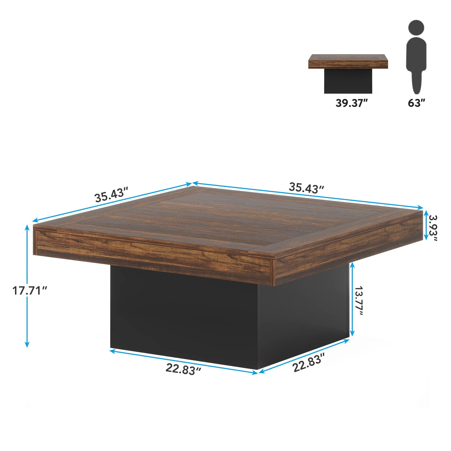 Coffee Table - Rustic LED Coffee Table Charm