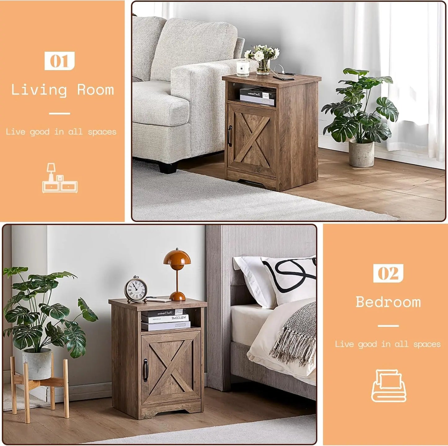 Coffee Table - Rustic Charge & Store Table Set