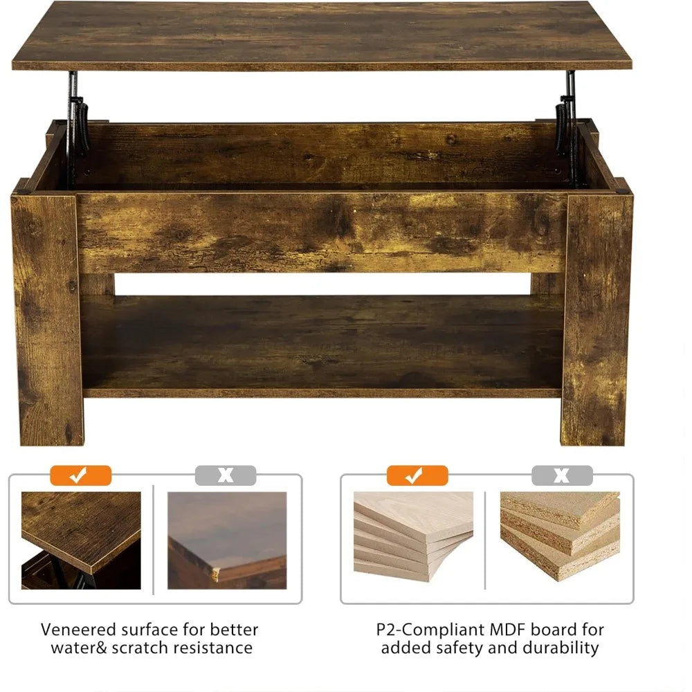 Coffee Table - Rustic Lift Top Coffee Table