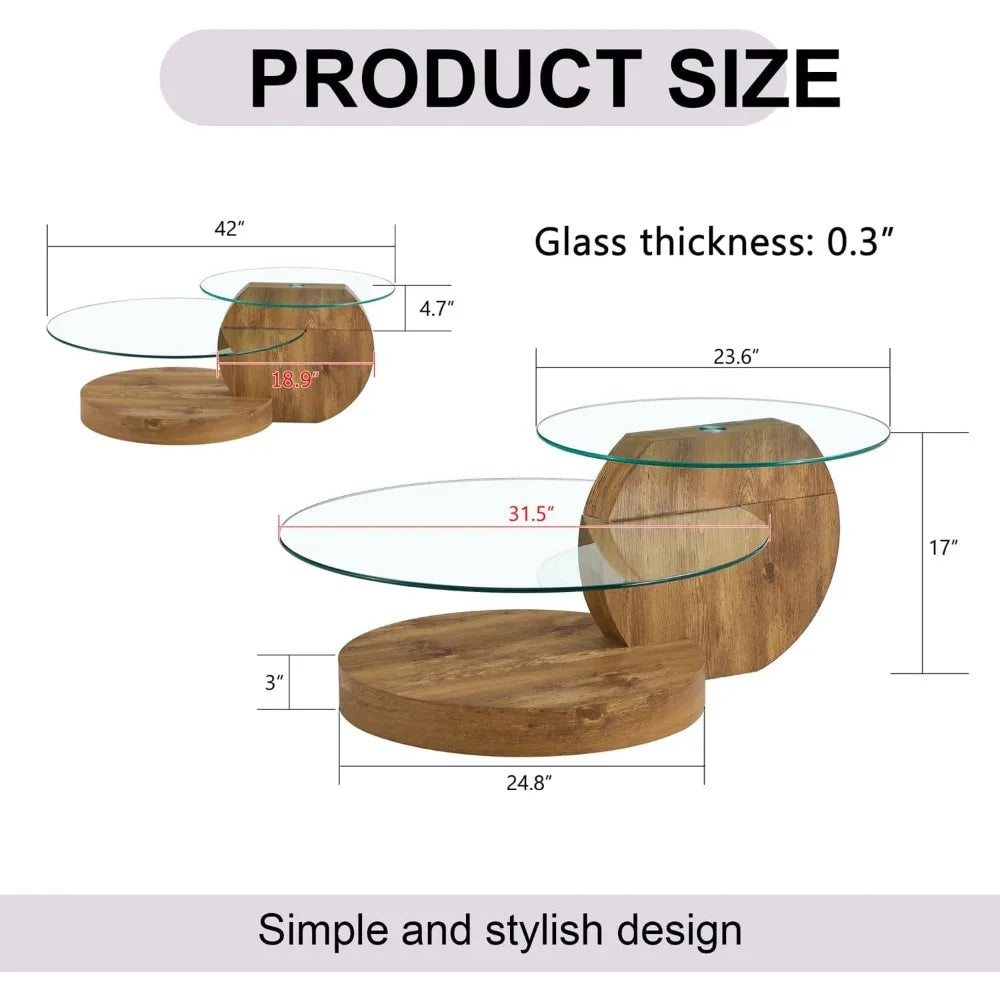 Coffee Table - Modern 3-Tier Glass Coffee Table