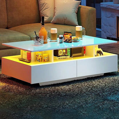 Coffee Table -  LED Storage Coffee Table