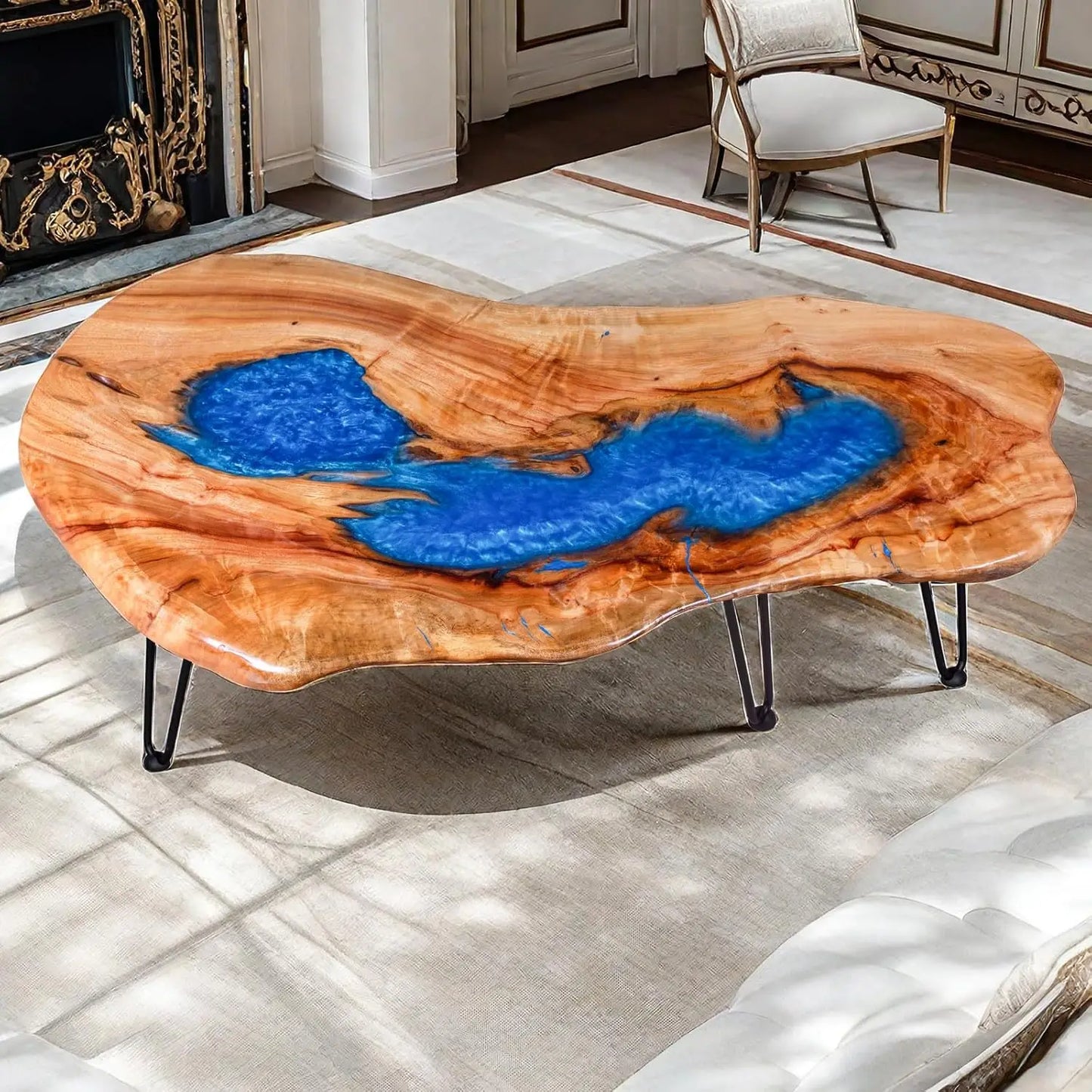 Coffee Table - Rustic Resin Wood Coffee Table