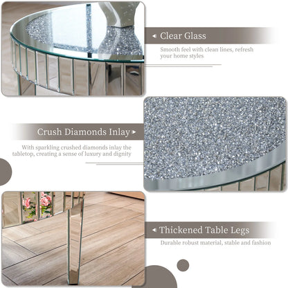 Coffee Table - Crystal Elegance Mirrored Coffee Table