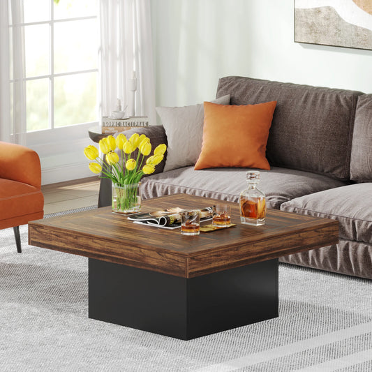 Coffee Table - Rustic LED Coffee Table Charm