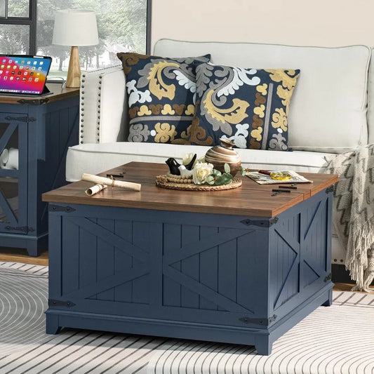 Coffee Table - Rustic Navy Farmhouse Coffee Table