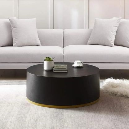 Coffee Table - Chic Black Drum Coffee Table