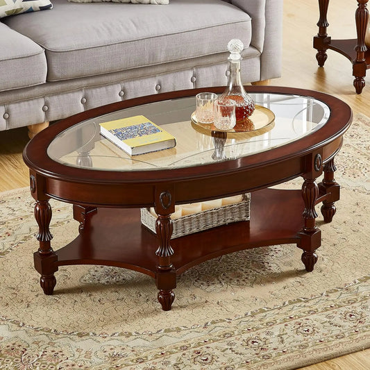 Coffee Table - Timeless Solid Wood Cherry Red Coffee Table