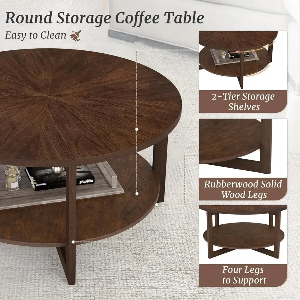 Coffee Table - Rustic Modern Round Coffee Table