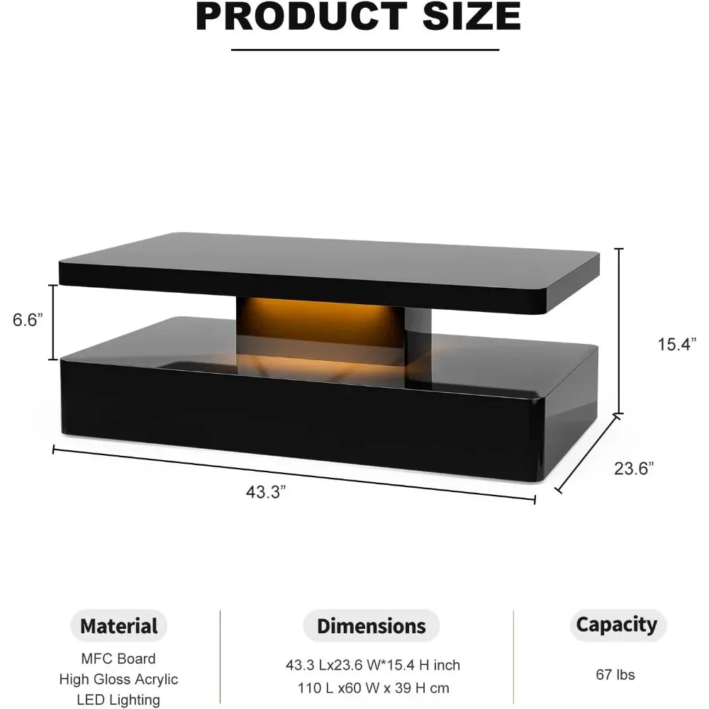 Coffee Table - LuxeGlow LED Coffee Table