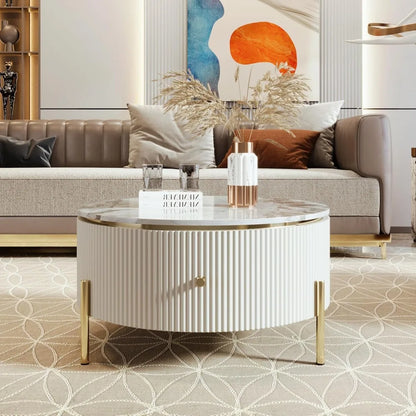 Coffee Table - Elegant Round White Coffee Table