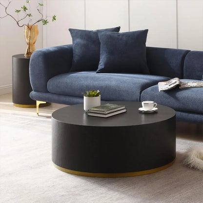 Coffee Table - Chic Black Drum Coffee Table