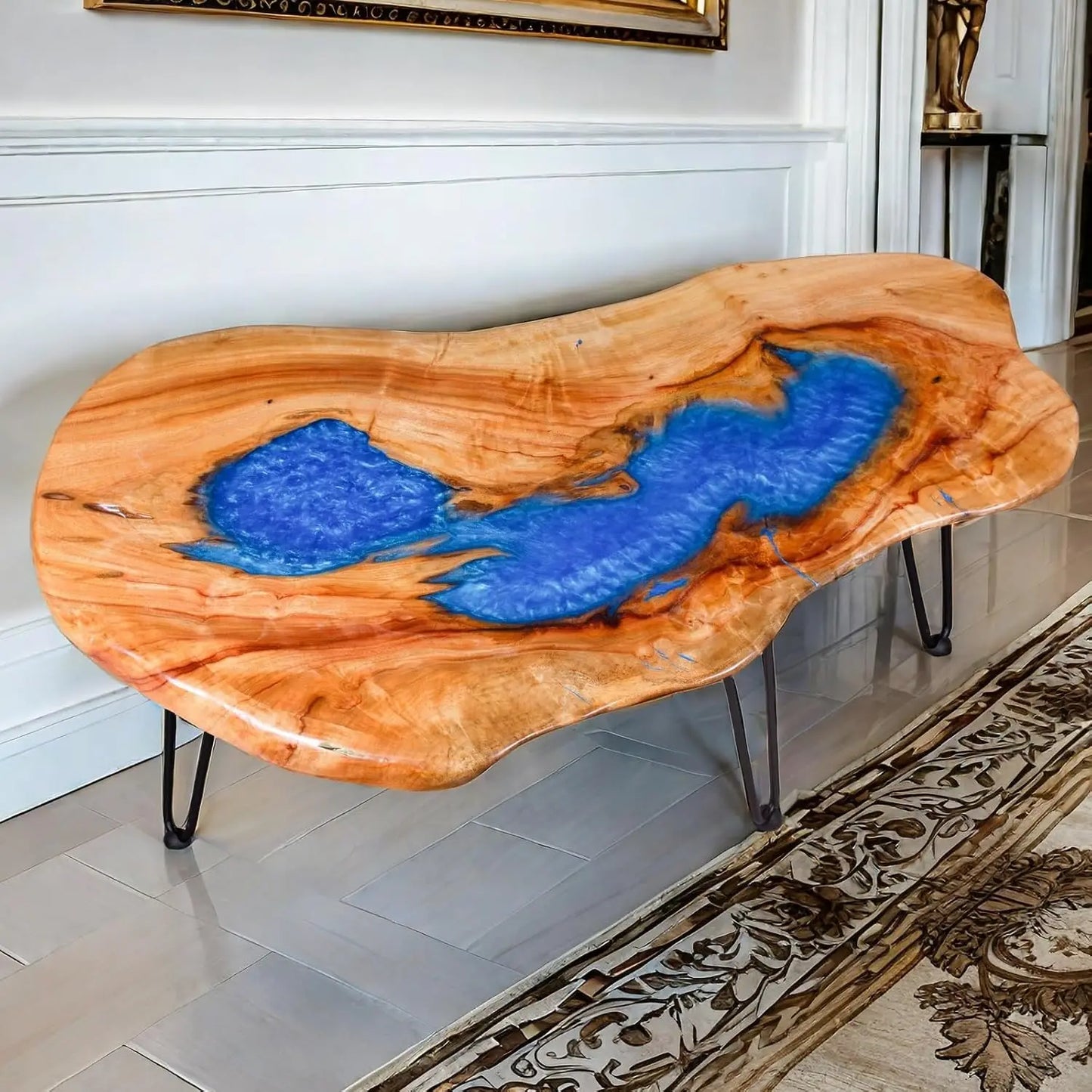 Coffee Table - Rustic Resin Wood Coffee Table