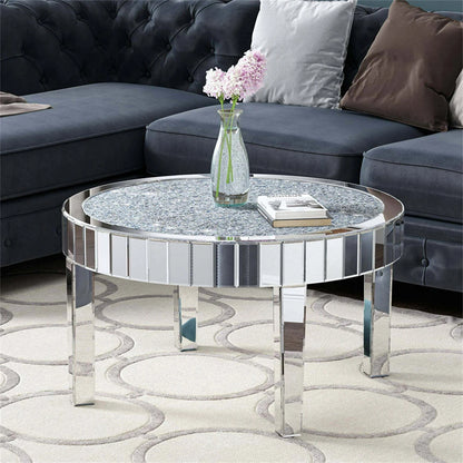 Coffee Table - Crystal Elegance Mirrored Coffee Table