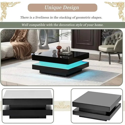 Coffee Table - Modern LED Coffee Table with Gloss Finish