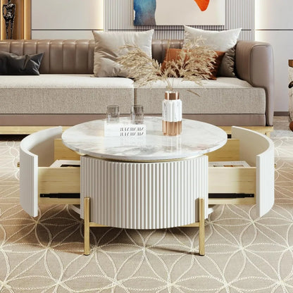 Coffee Table - Elegant Round White Coffee Table