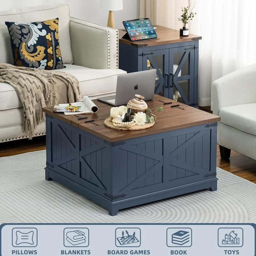 Coffee Table - Rustic Navy Farmhouse Coffee Table