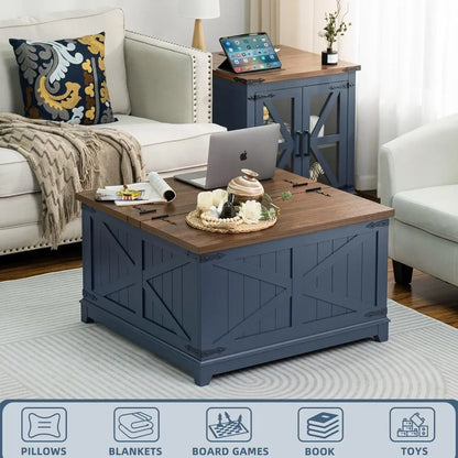 Coffee Table - Rustic Navy Farmhouse Coffee Table