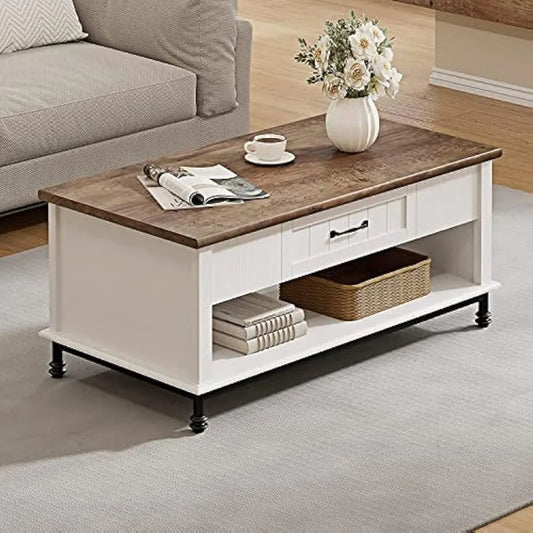 Coffee Table - Modern Metal Coffee Table with Storage