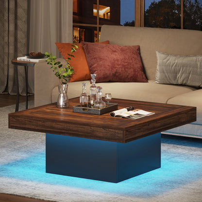 Coffee Table - Rustic LED Coffee Table Charm