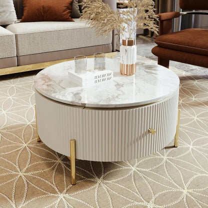 Coffee Table - Elegant Round White Coffee Table