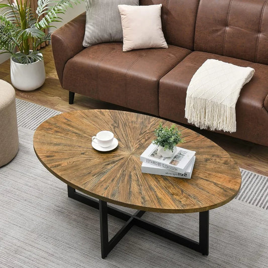 Coffee Table - Industrial Elegance Wood Coffee Table